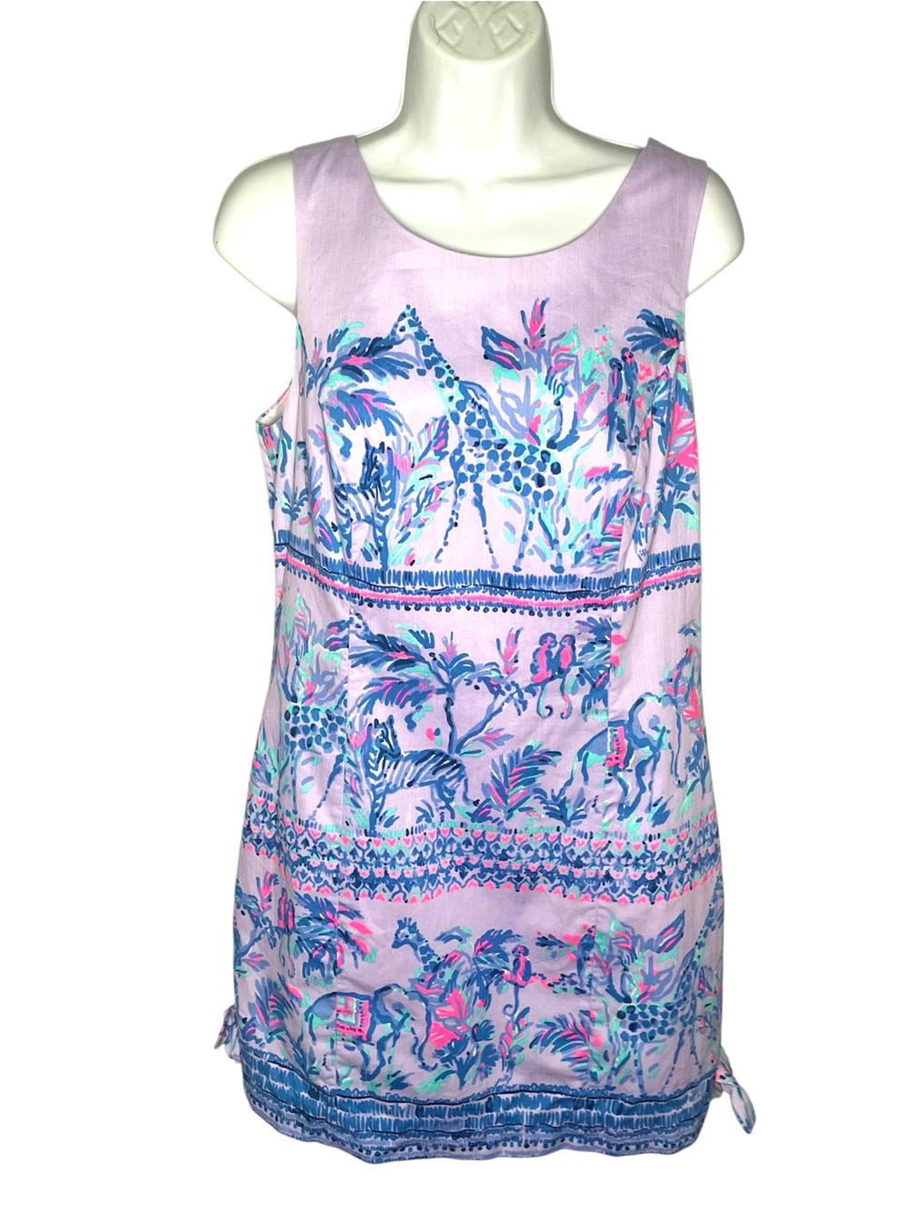 Lilly Pulitzer Mila Shift Dress Size 8 Fruity Monkey Lilac Verbena